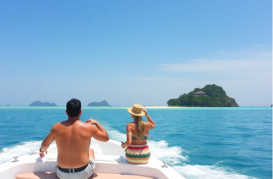 Island hopping adventure showing pristine beaches and crystal clear waters